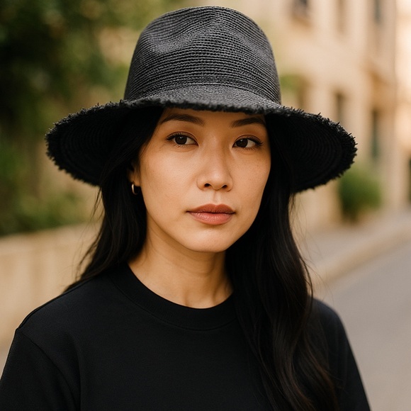 Helen KaminskiBelen Black Raffia Western Hat One Size